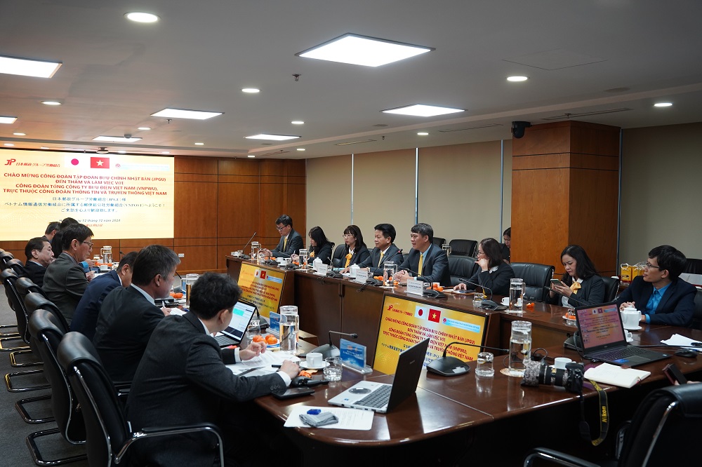 Công đoàn Tổng công ty Bưu điện Việt Nam tiếp và làm việc với Công đoàn Tập đoàn Bưu chính Nhật Bản (JPGU)