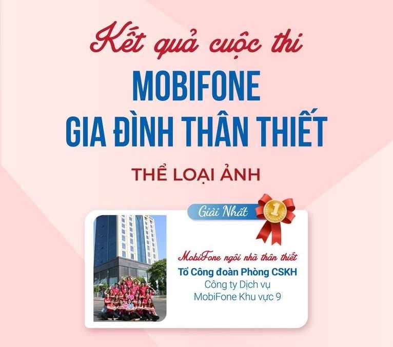 CÔNG ĐOÀN MOBIFONE TÌM RA CHỦ NHÂN CÁC GIẢI THƯỞNG CUỘC THI “MOBIFONE – GIA ĐÌNH THÂN THIẾT”